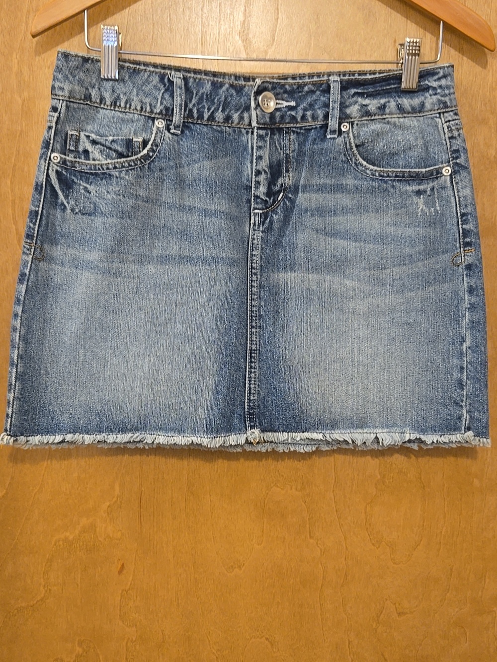 Apt 9 Denim Mini Skirt with frayed hem